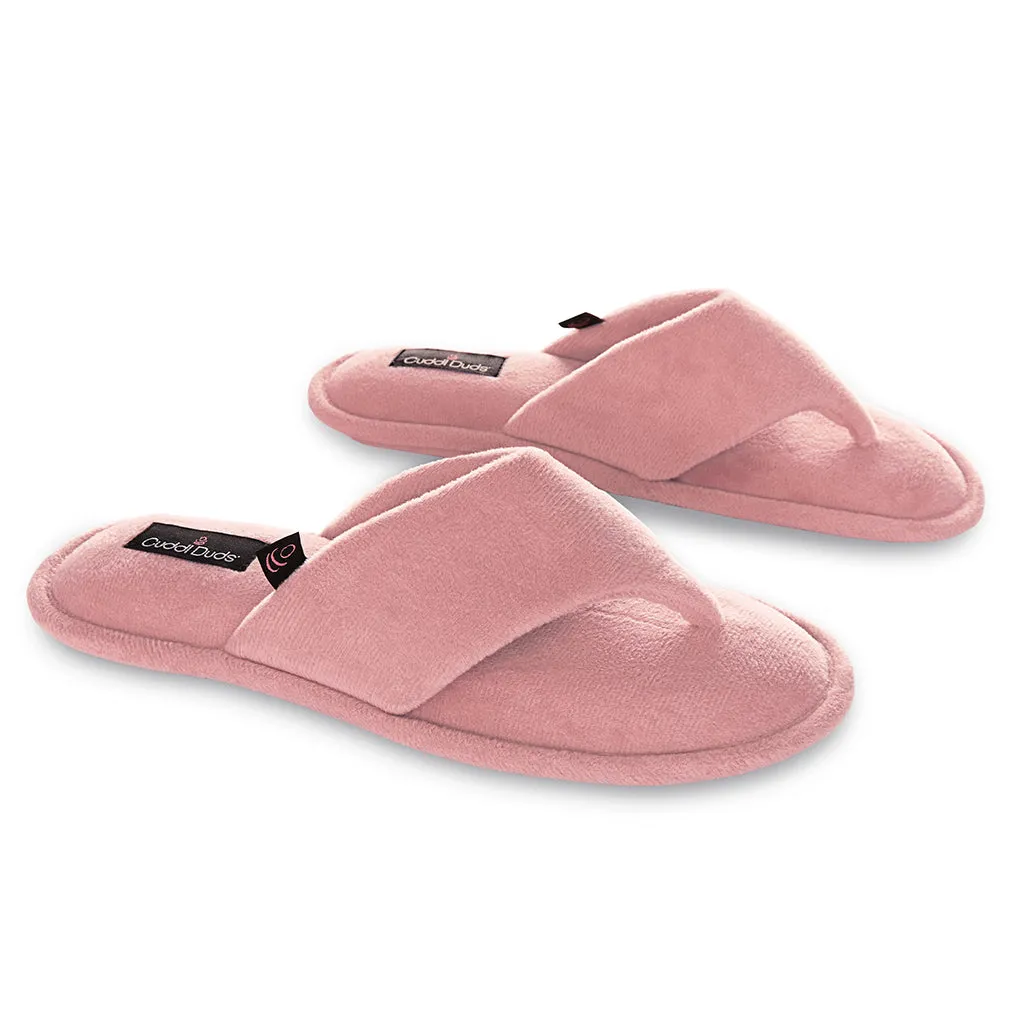 Velour Thong Slide Slipper